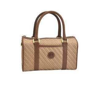 Gucci Vintage Hand Boston Bag Canvas Leather Brown
